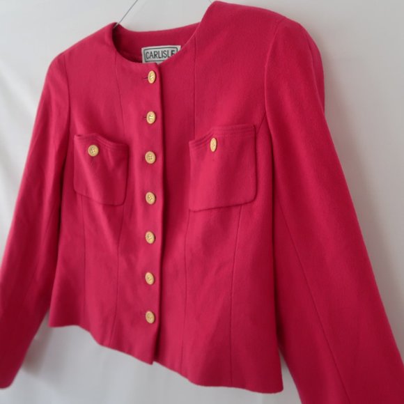 Carlisle Pink Wool Cashmere Cropped Blazer - Picture 7 of 12